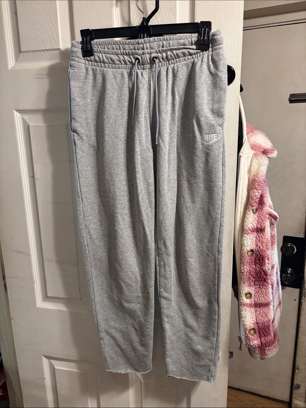 Nike Grey Drawstring Sweatpants with White Logo